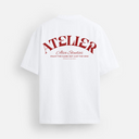 11201 ALVA ATELIER WIT/ROOD OVERSIZED T-SHIRT