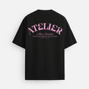 11207 ALVA ATELIER ZWART/ROZE OVERSIZED T-SHIRT