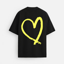 21205 STUDIOS ZWART/GEEL OVERSIZED T-SHIRT